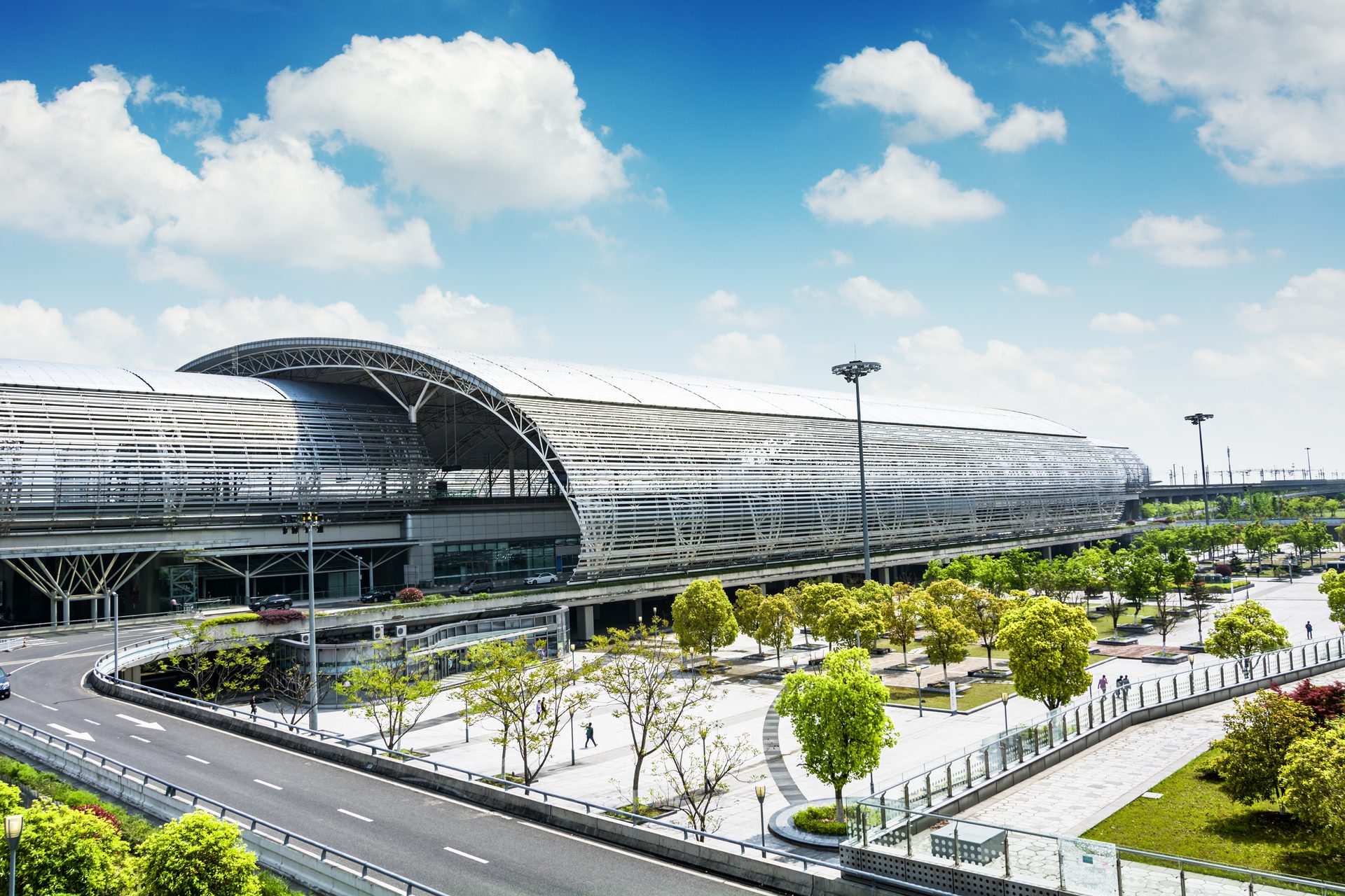Modern airport terminal building