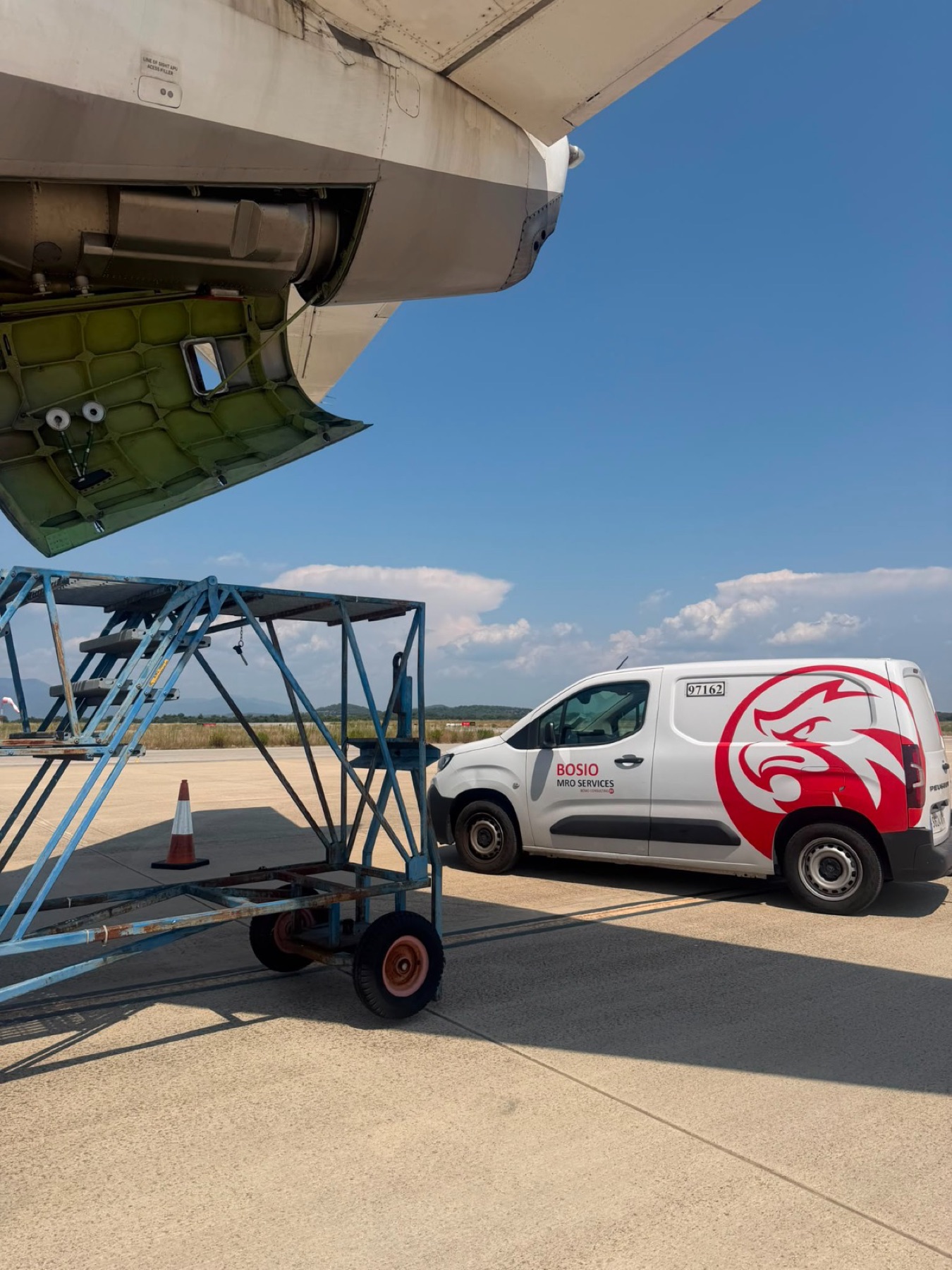 Bosio line maintenance van on the ramp