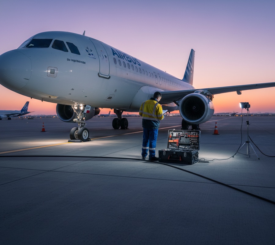 Line maintenance checks on the ramp